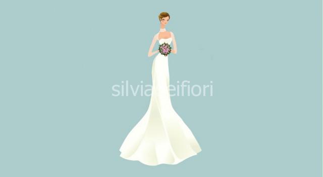 bouquet da sposa per abito a sirena